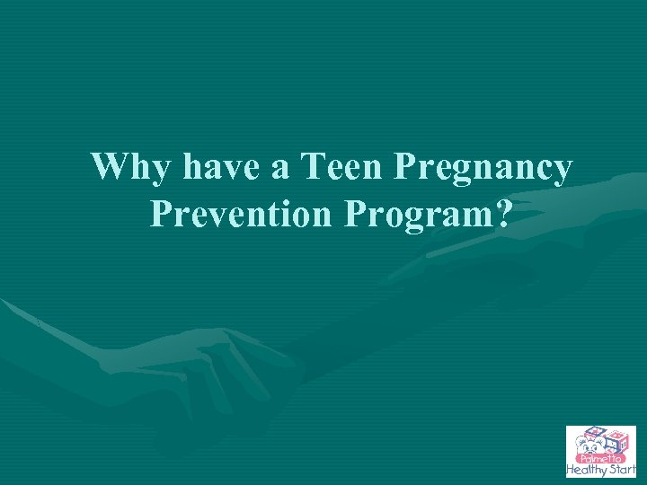 Why have a Teen Pregnancy Prevention Program? 