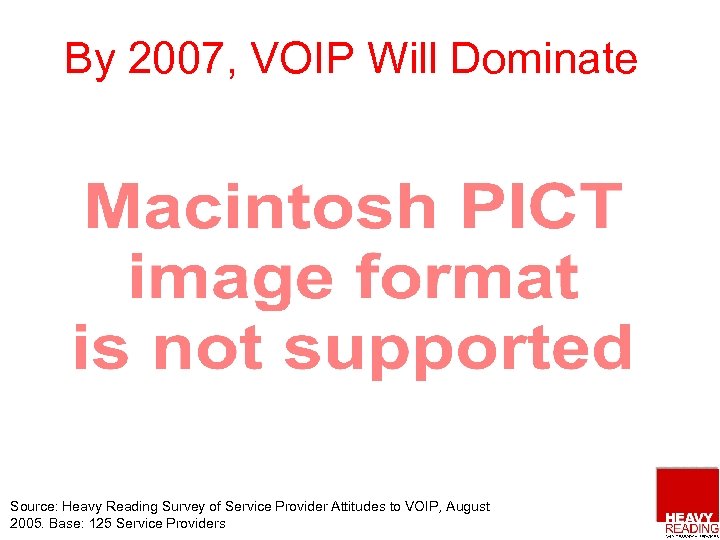 By 2007, VOIP Will Dominate Source: Heavy Reading Survey of Service Provider Attitudes to