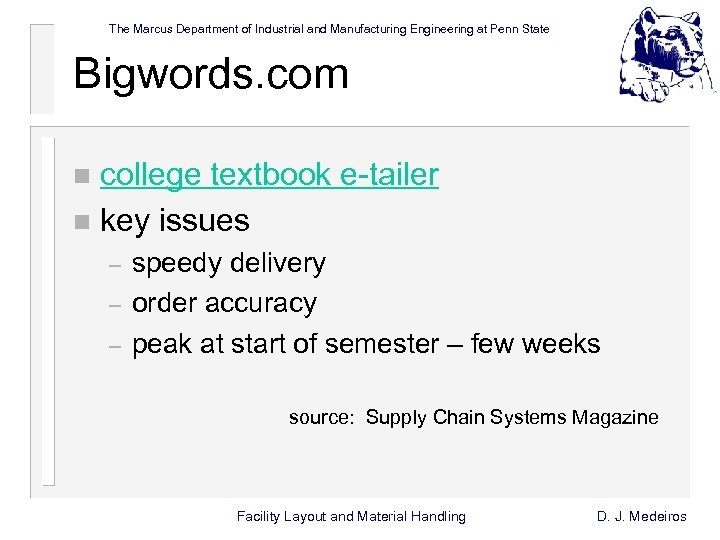 The Marcus Department of Industrial and Manufacturing Engineering at Penn State Bigwords. com college