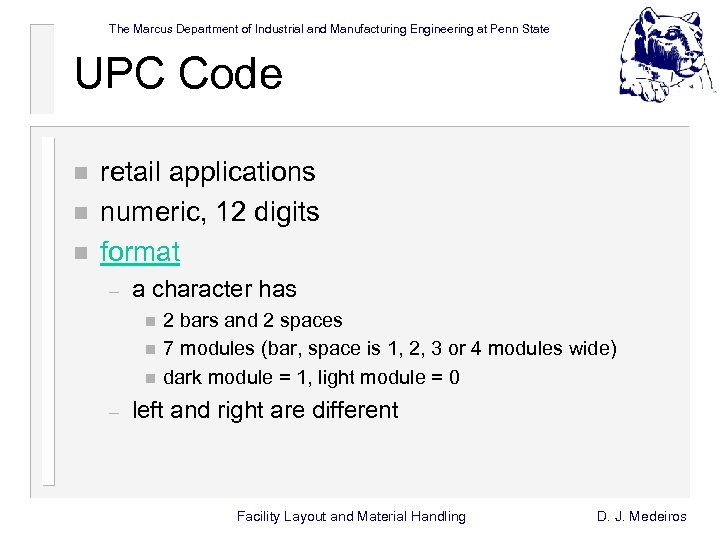 The Marcus Department of Industrial and Manufacturing Engineering at Penn State UPC Code n