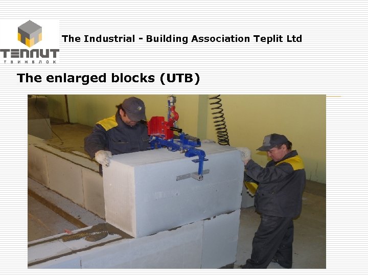 The Industrial - Building Association Teplit Ltd The enlarged blocks (UTB) 