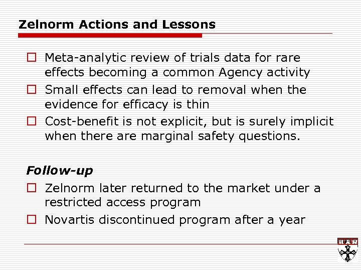 Zelnorm Actions and Lessons o Meta-analytic review of trials data for rare effects becoming