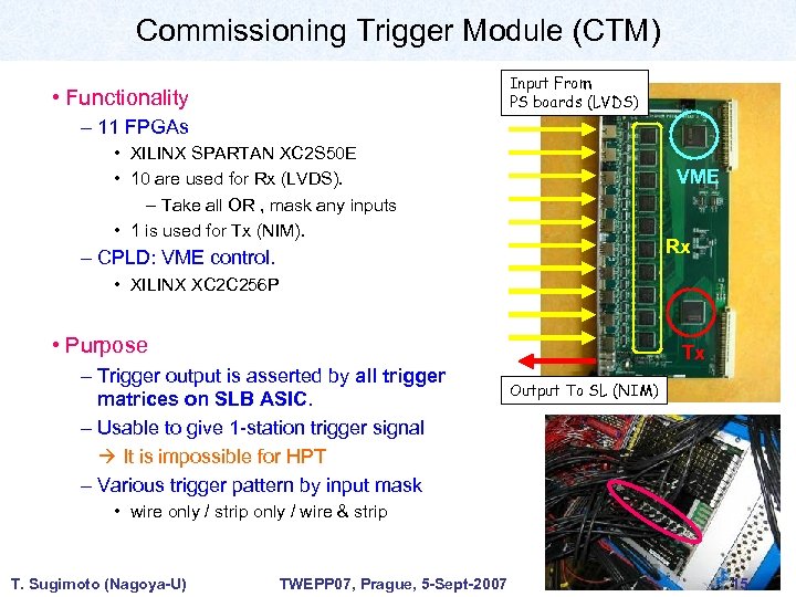 Commissioning Trigger Module (CTM) Input From PS boards (LVDS) • Functionality – 11 FPGAs
