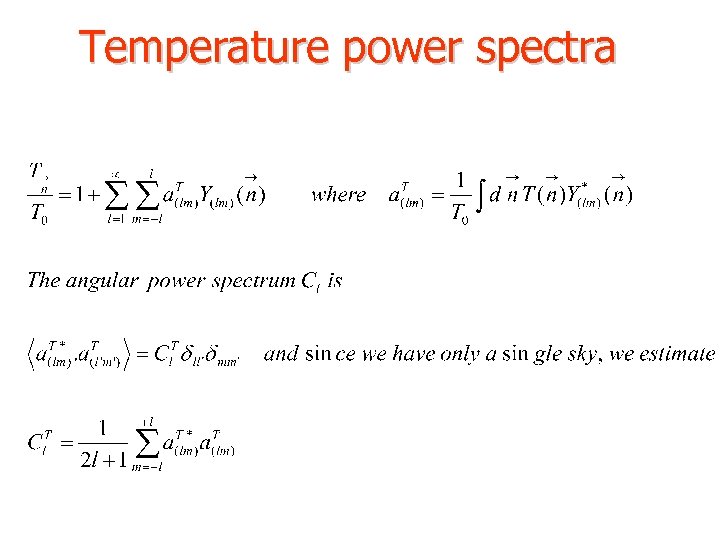 Temperature power spectra 