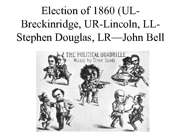 Election of 1860 (ULBreckinridge, UR-Lincoln, LLStephen Douglas, LR—John Bell 