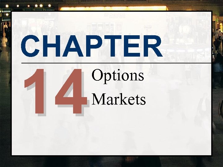 CHAPTER 14 Options Markets 