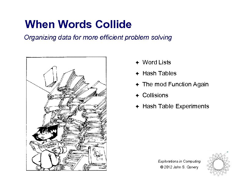 When Words Collide Organizing data for more efficient problem solving ✦ Word Lists ✦