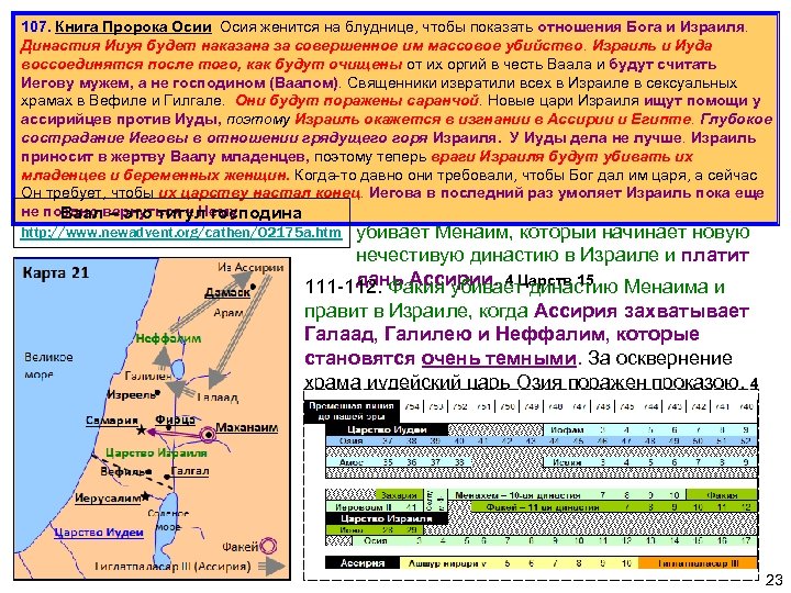 107. Книга Пророка Осии Осия женится на блуднице, чтобы показать отношения Бога и Израиля.