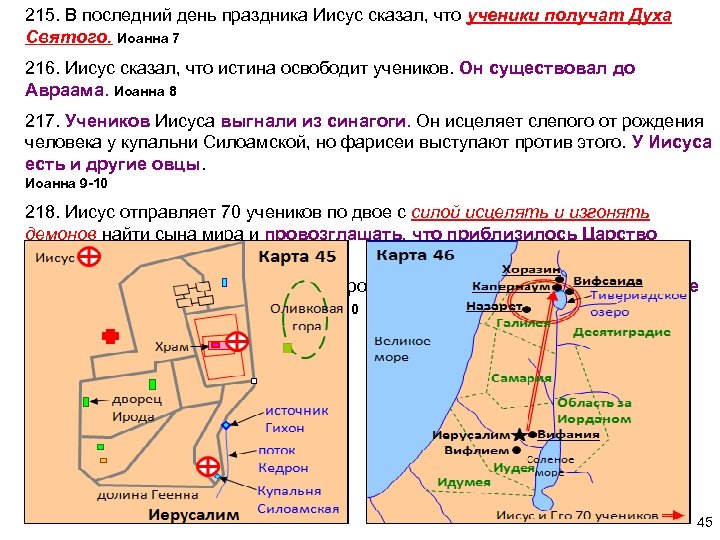 215. В последний день праздника Иисус сказал, что ученики получат Духа Святого. Иоанна 7