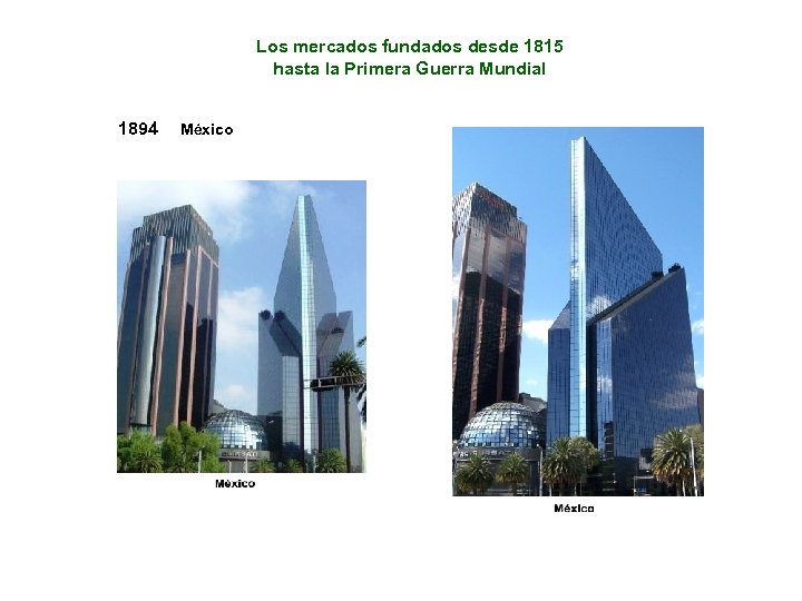 Los mercados fundados desde 1815 hasta la Primera Guerra Mundial 1894 México 