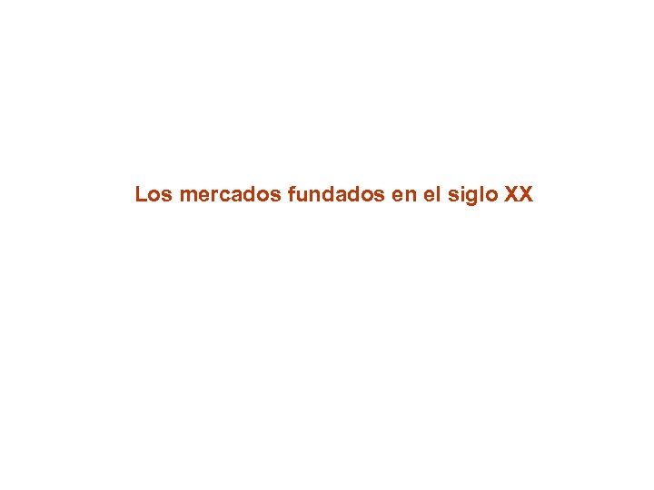 Los mercados fundados en el siglo XX 