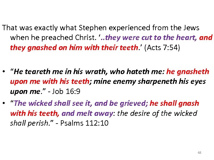 That was exactly what Stephen experienced from the Jews when he preached Christ. ‘.