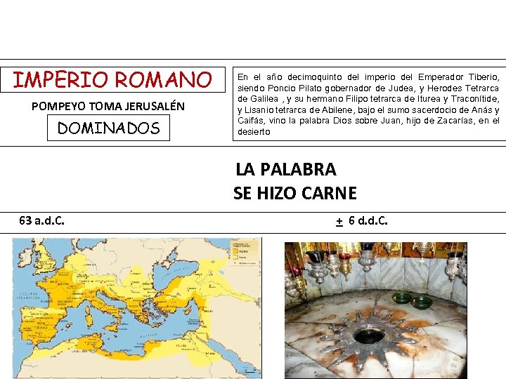 IMPERIO ROMANO POMPEYO TOMA JERUSALÉN DOMINADOS En el año decimoquinto del imperio del Emperador