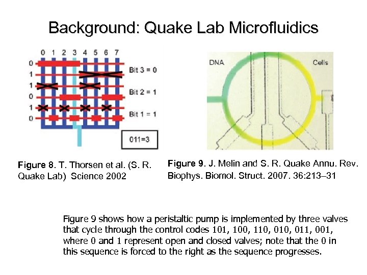 Background: Quake Lab Microfluidics Figure 8. T. Thorsen et al. (S. R. Quake Lab)