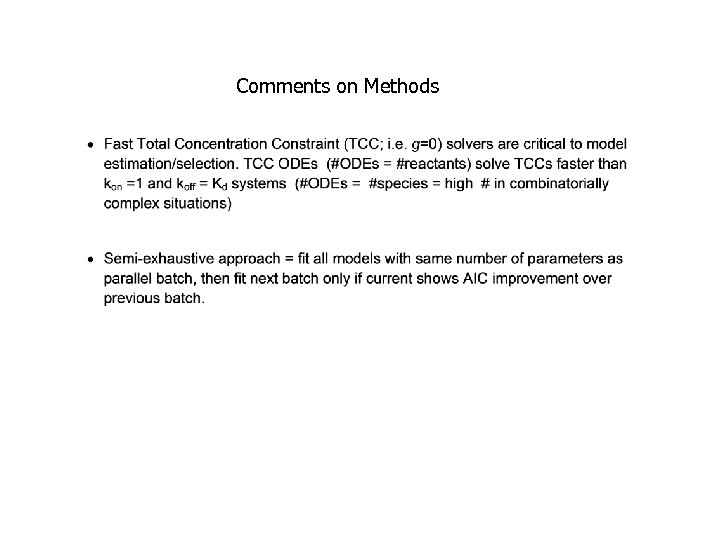 Comments on Methods 