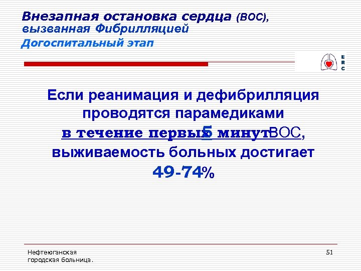 Внезапная остановка сердца (ВОС), вызванная Фибрилляцией Догоспитальный этап Если реанимация и дефибрилляция проводятся парамедиками