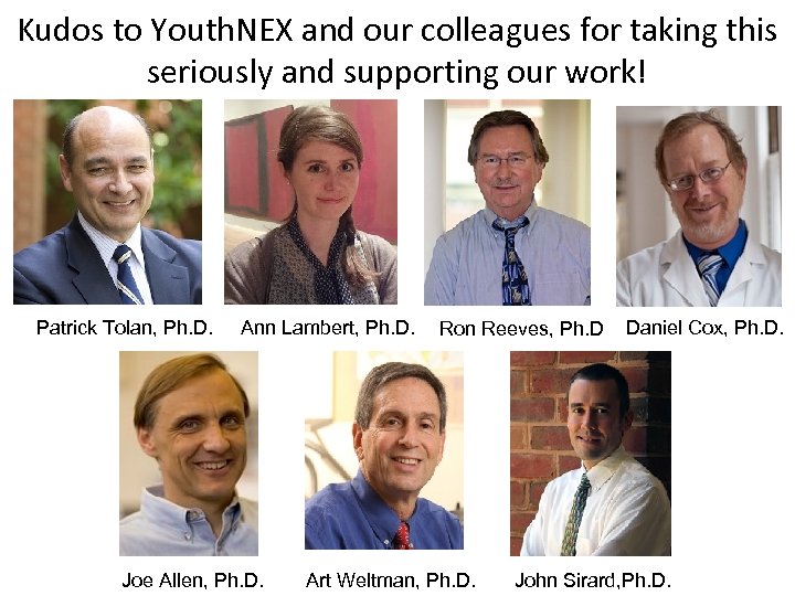 Kudos to Youth. NEX and our colleagues for taking this seriously and supporting our