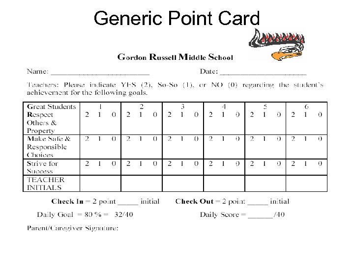 Generic Point Card 