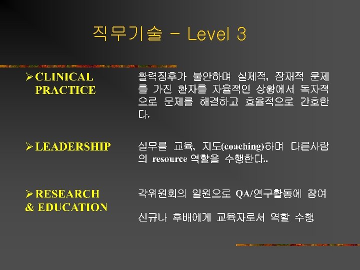 직무기술 - Level 3 