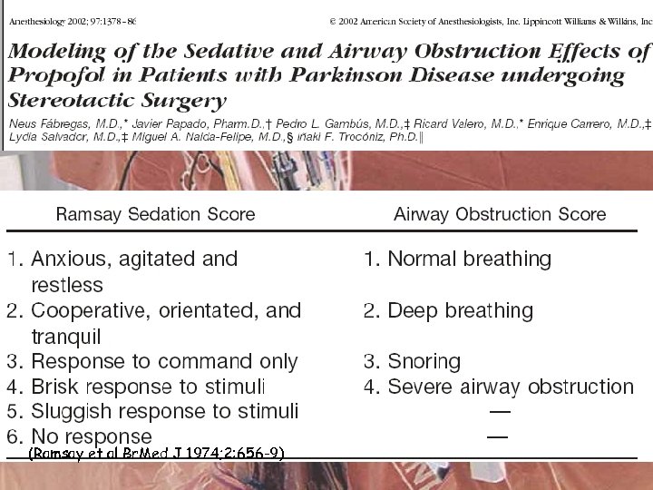 (Ramsay et al Br. Med J 1974; 2: 656 -9) 