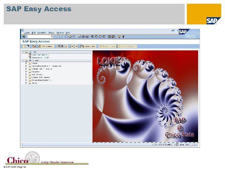 SAP Easy Access © SAP 2009 / Page 54 