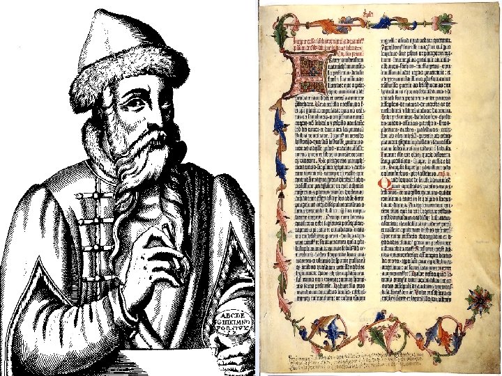 Portrait of Gutenberg and Gutenberg Bible 