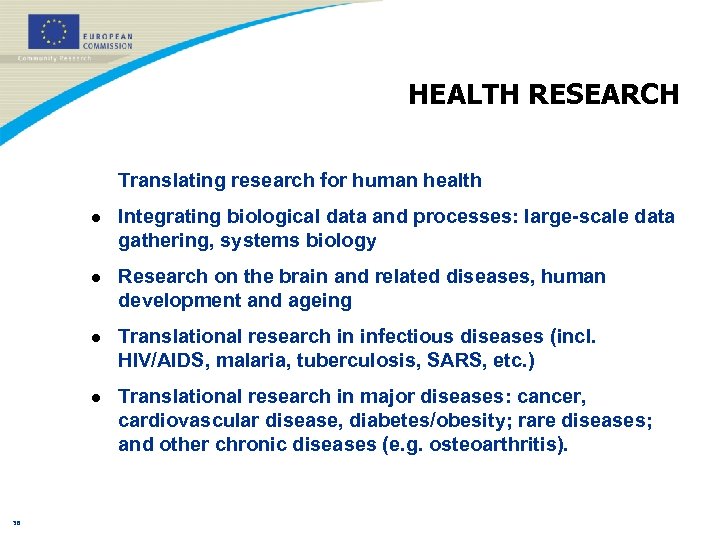 HEALTH RESEARCH Translating research for human health l l Research on the brain and
