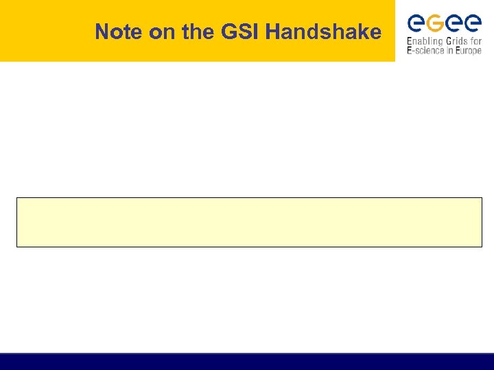 Note on the GSI Handshake 