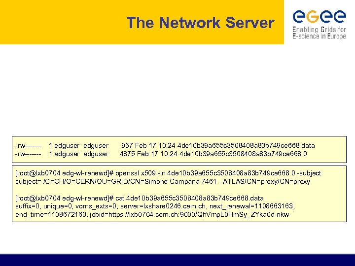 The Network Server -rw------- 1 edguser 957 Feb 17 10: 24 4 de 10