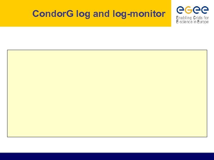 Condor. G log and log-monitor 