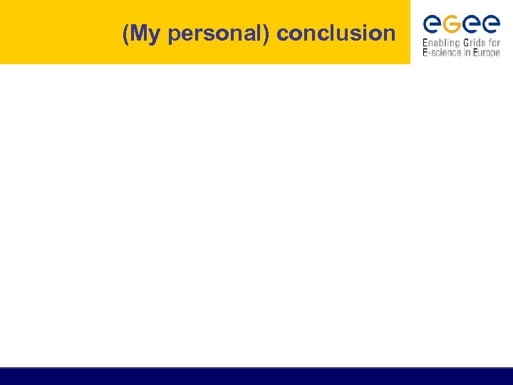 (My personal) conclusion 