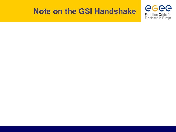 Note on the GSI Handshake 