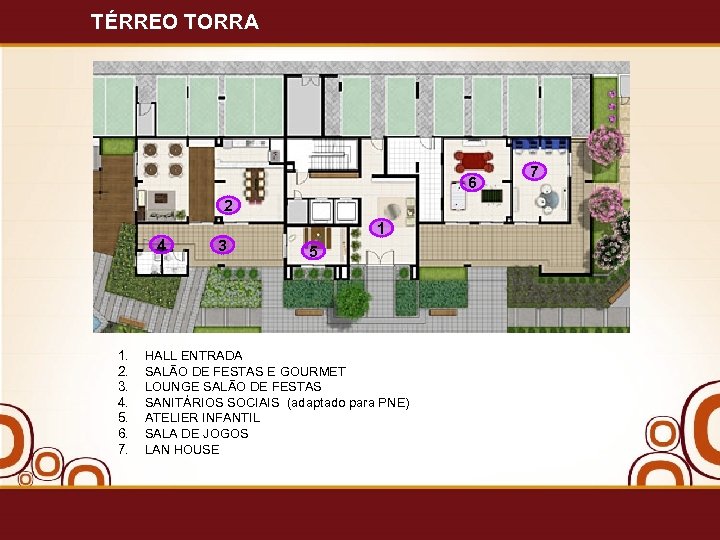 TÉRREO TORRA 6 2 4 1. 2. 3. 4. 5. 6. 7. 3 1