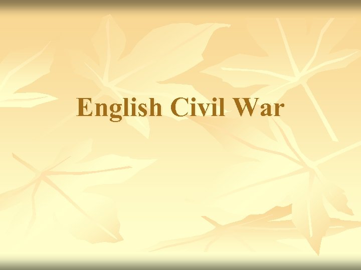 English Civil War 