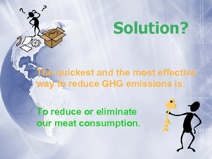 Solution? The quickest and the most effective way to reduce GHG emissions is: To