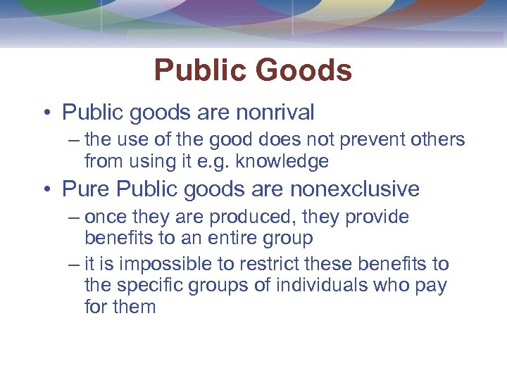 Public good is