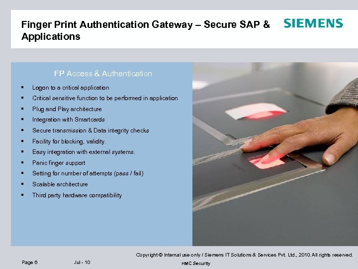 Finger Print Authentication Gateway – Secure SAP & Applications FP Access & Authentication §