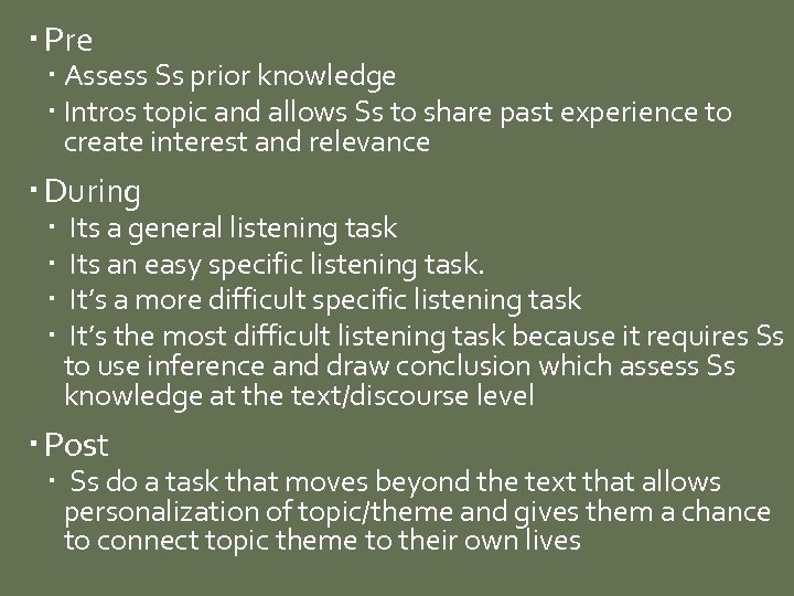  Pre Assess Ss prior knowledge Intros topic and allows Ss to share past