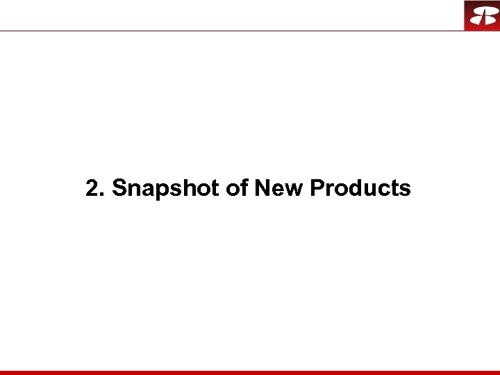 2. Snapshot of New Products 