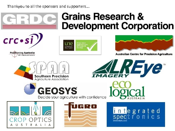 Thankyou to all the sponsors and supporters. . . 