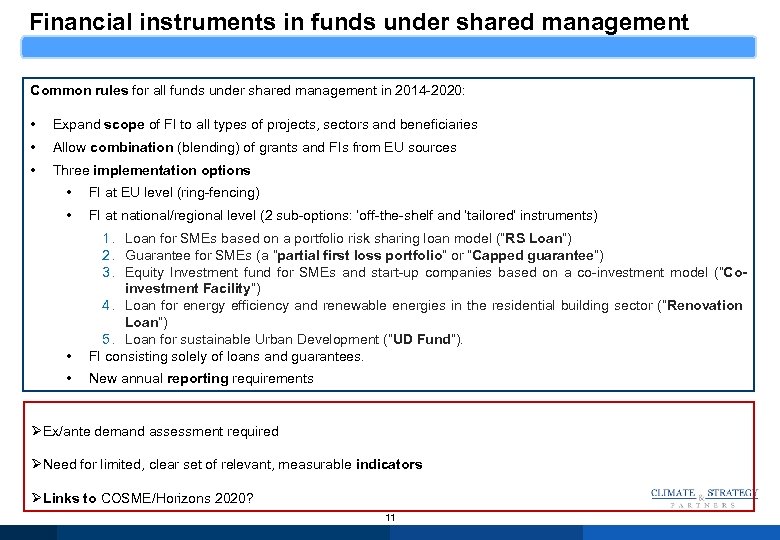 Financial instruments in funds under shared management Common rules for all funds under shared