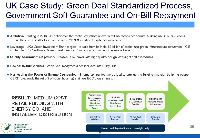 UK Case Study: Green Deal Standardized Process, Government Soft Guarantee and On-Bill Repayment n