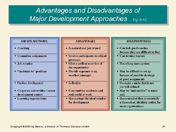 Advantages and Disadvantages of Major Development Approaches Fig. 8 -10 Copyright © 2008 by