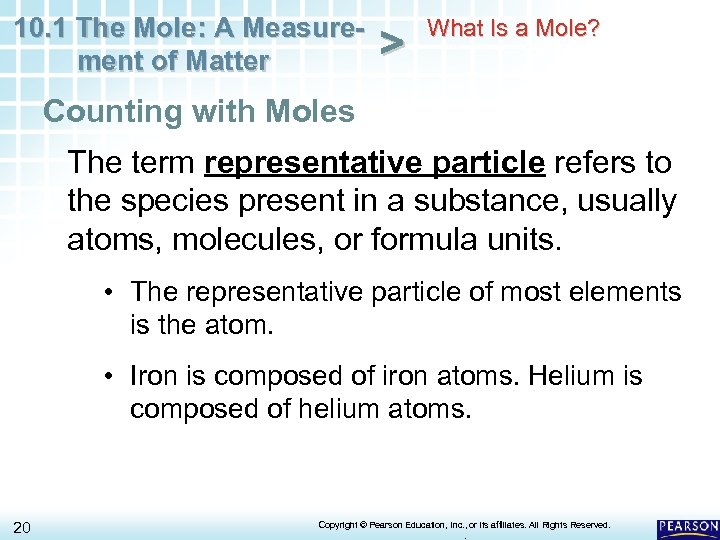 10. 1 The Mole: A Measurement of Matter > What Is a Mole? Counting