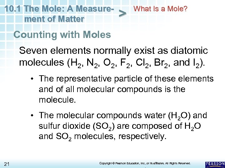 10. 1 The Mole: A Measurement of Matter > What Is a Mole? Counting