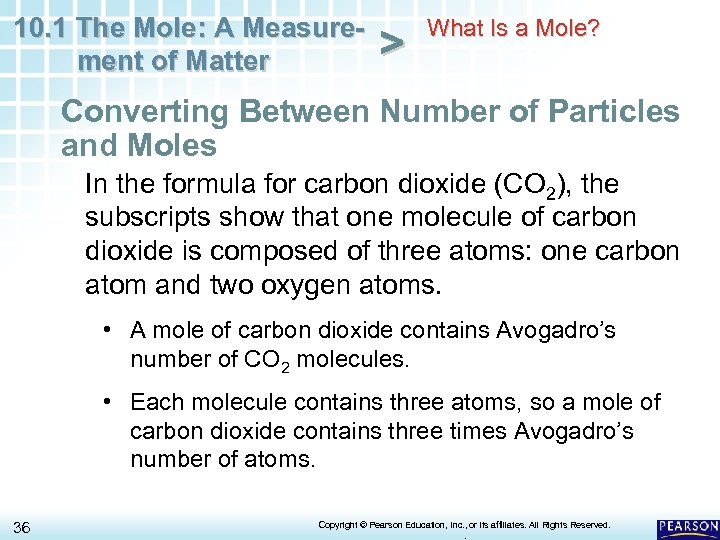 10. 1 The Mole: A Measurement of Matter > What Is a Mole? Converting