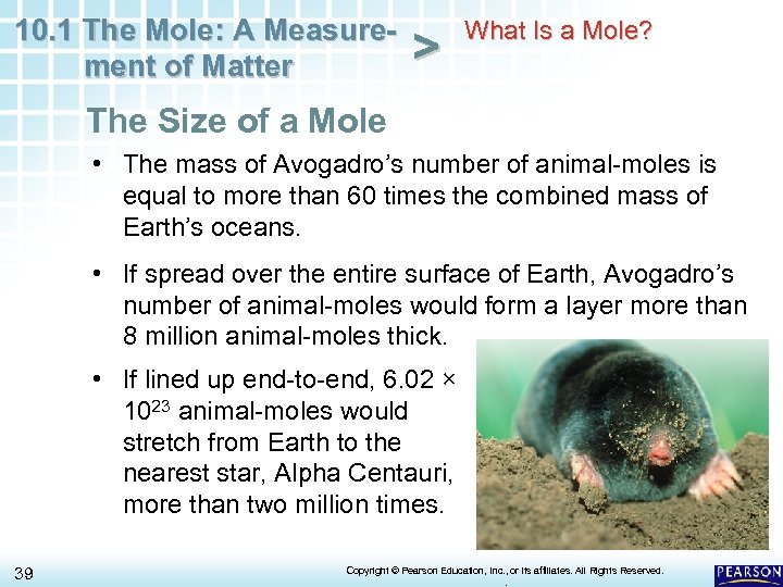 10. 1 The Mole: A Measurement of Matter > What Is a Mole? The