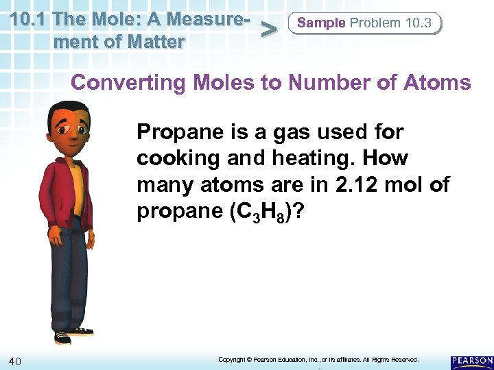 10. 1 The Mole: A Measurement of Matter > Sample Problem 10. 3 Converting