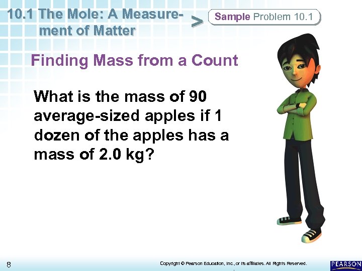 10. 1 The Mole: A Measurement of Matter > Sample Problem 10. 1 Finding