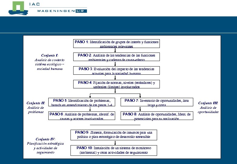 PASO 1: Identificación de grupos de interés y funciones ambientales relevantes Conjunto I: Analisis